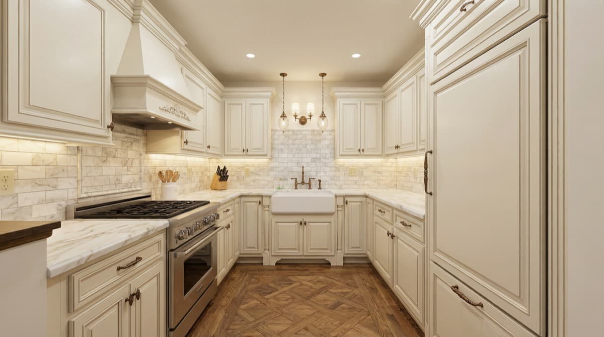 Traditional Elegant AI kitchen redesign preview